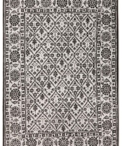 Binnen & buiten vloerkleed Curacao - zwart/crème - overzicht boven, thumbnail