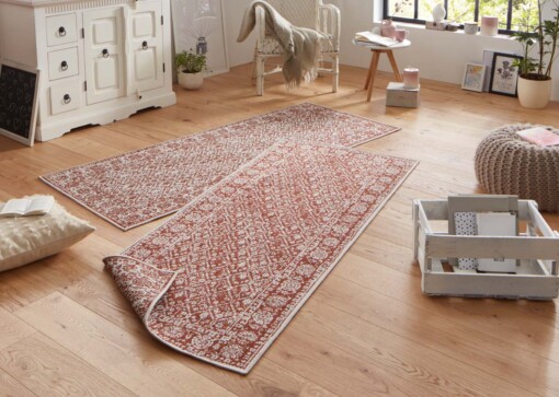 Loper binnen & buiten Curacao - terracotta/crème - sfeer