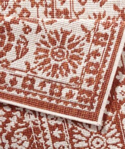 Binnen & buiten vloerkleed Curacao - terracotta/crème - close up, thumbnail Binnen & buiten vloerkleed Curacao - terracotta/crème - close up, thumbnail