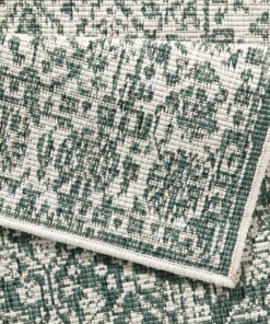 Loper binnen & buiten Curacao - groen/crème - close up, thumbnail Loper binnen & buiten Curacao - groen/crème - close up, thumbnail