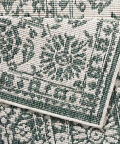 Binnen & buiten vloerkleed Curacao - groen/crème - close up, thumbnail