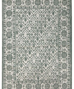 Binnen & buiten vloerkleed Curacao - groen/crème - overzicht boven, thumbnail