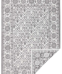 Binnen & buiten vloerkleed Curacao - grijs/crème - overzicht boven, thumbnail