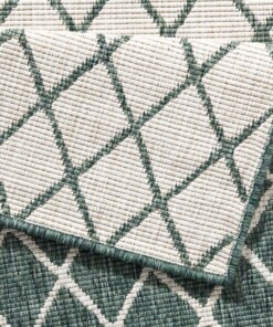 Loper binnen & buiten ruiten Malaga - groen/crème - close up, thumbnail Loper binnen & buiten ruiten Malaga - groen/crème - close up, thumbnail