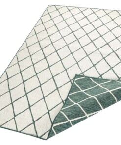 Binnen & buiten vloerkleed ruiten Malaga - groen/crème - overzicht schuin, thumbnail Binnen & buiten vloerkleed ruiten Malaga - groen/crème - overzicht schuin, thumbnail