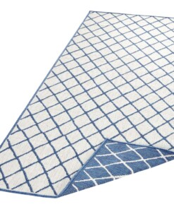 Loper binnen & buiten ruiten Malaga - blauw/crème - overzicht schuin, thumbnail