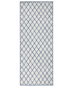 Loper binnen & buiten ruiten Malaga - blauw/crème - overzicht boven, thumbnail