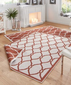 Binnen & buiten vloerkleed Rimini - terracotta/crème - sfeer, thumbnail Binnen & buiten vloerkleed Rimini - terracotta/crème - sfeer, thumbnail