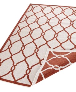 Binnen & buiten vloerkleed Rimini - terracotta/crème - overzicht schuin, thumbnail Binnen & buiten vloerkleed Rimini - terracotta/crème - overzicht schuin, thumbnail