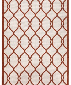 Binnen & buiten vloerkleed Rimini - terracotta/crème - overzicht boven, thumbnail Binnen & buiten vloerkleed Rimini - terracotta/crème - overzicht boven, thumbnail