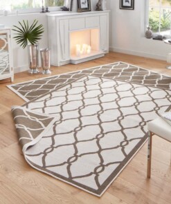 Binnen & buiten vloerkleed Rimini - bruin/crème - sfeer, thumbnail