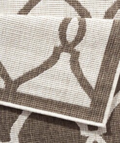 Binnen & buiten vloerkleed Rimini - bruin/crème - close up, thumbnail