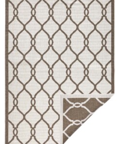 Binnen & buiten vloerkleed Rimini - bruin/crème - overzicht boven, thumbnail