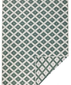 Binnen & buiten vloerkleed ruiten Nizza - groen/crème - overzicht boven, thumbnail Binnen & buiten vloerkleed ruiten Nizza - groen/crème - overzicht boven, thumbnail