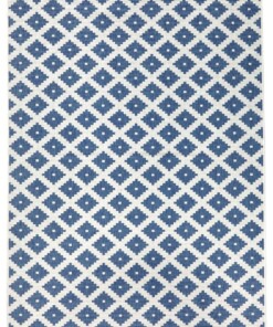 Binnen & buiten vloerkleed ruiten Nizza - blauw/crème - overzicht boven, thumbnail Binnen & buiten vloerkleed ruiten Nizza - blauw/crème - overzicht boven, thumbnail