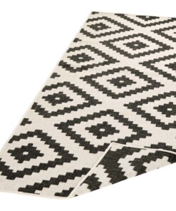 Loper binnen & buiten ruiten Malta - zwart/crème - overzicht schuin, thumbnail Loper binnen & buiten ruiten Malta - zwart/crème - overzicht schuin, thumbnail