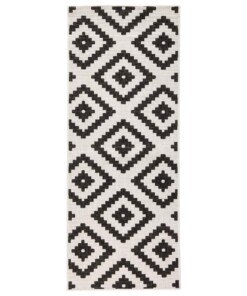 Loper binnen & buiten ruiten Malta - zwart/crème - overzicht boven, thumbnail Loper binnen & buiten ruiten Malta - zwart/crème - overzicht boven, thumbnail