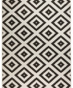 Binnen & buiten vloerkleed ruiten Malta - zwart/crème - overzicht boven, thumbnail Binnen & buiten vloerkleed ruiten Malta - zwart/crème - overzicht boven, thumbnail