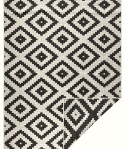 Binnen & buiten vloerkleed ruiten Malta - zwart/crème - overzicht boven, thumbnail Binnen & buiten vloerkleed ruiten Malta - zwart/crème - overzicht boven, thumbnail