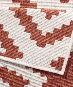 Loper binnen & buiten ruiten Malta - terracotta/crème - close up, thumbnail Loper binnen & buiten ruiten Malta - terracotta/crème - close up, thumbnail