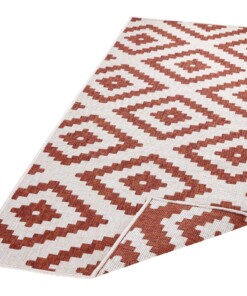 Loper binnen & buiten ruiten Malta - terracotta/crème - overzicht schuin, thumbnail Loper binnen & buiten ruiten Malta - terracotta/crème - overzicht schuin, thumbnail