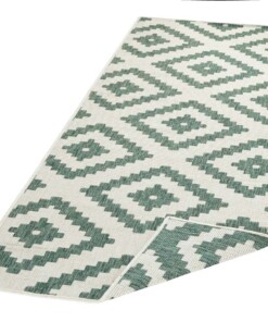 Loper binnen & buiten ruiten Malta - groen/crème - overzicht schuin, thumbnail Loper binnen & buiten ruiten Malta - groen/crème - overzicht schuin, thumbnail