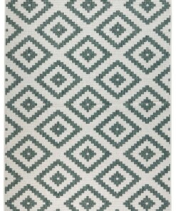 Binnen & buiten vloerkleed ruiten Malta - groen/crème - overzicht boven, thumbnail Binnen & buiten vloerkleed ruiten Malta - groen/crème - overzicht boven, thumbnail