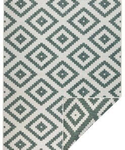 Binnen & buiten vloerkleed ruiten Malta - groen/crème - overzicht boven, thumbnail Binnen & buiten vloerkleed ruiten Malta - groen/crème - overzicht boven, thumbnail