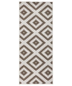 Loper binnen & buiten ruiten Malta - bruin/crème - overzicht boven, thumbnail