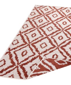 Loper binnen & buiten ruiten Rio - terracotta/crème - overzicht schuin, thumbnail Loper binnen & buiten ruiten Rio - terracotta/crème - overzicht schuin, thumbnail