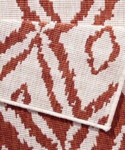 Binnen & buiten vloerkleed ruiten Rio - terra/crème - close up, thumbnail