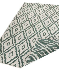 Binnen & buiten vloerkleed ruiten Rio - groen/crème - overzicht schuin, thumbnail Binnen & buiten vloerkleed ruiten Rio - groen/crème - overzicht schuin, thumbnail