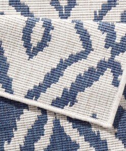 Loper binnen & buiten ruiten Rio - blauw/crème - close up, thumbnail