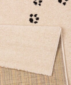 Kindervloerkleed pootafdruk Vini - crème/zwart - close up, thumbnail Kindervloerkleed pootafdruk Vini - crème/zwart - close up, thumbnail