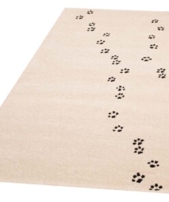 Kindervloerkleed pootafdruk Vini - crème/zwart - overzicht schuin, thumbnail Kindervloerkleed pootafdruk Vini - crème/zwart - overzicht schuin, thumbnail
