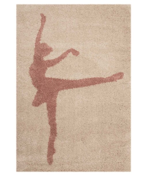 Kindervloerkleed ballerina Vini - crème/roze - overzicht schuin
