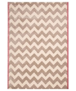 Vloerkleed zigzag Vini - crème/beige - overzicht schuin