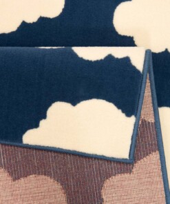 Vloerkleed wolken Bambini - blauw/crème - close up