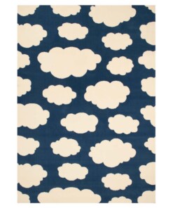 Vloerkleed wolken Bambini - blauw/crème - overzicht boven