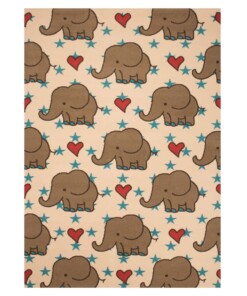 Vloerkleed olifant Bambini - crème/bruin - overzicht boven