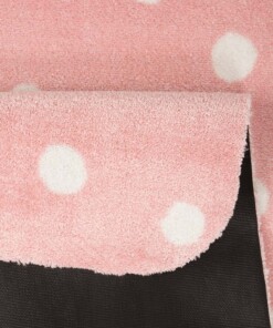 Vloerkleed stippen Niños - roze - Wasbaar 30°C - close up