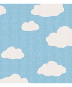 Vloerkleed wolken Niños - blauw - Wasbaar 30°C - overzicht boven