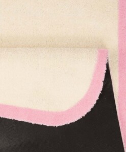 Vloerkleed effen Niños - crème/roze - Wasbaar 30°C - close up, thumbnail