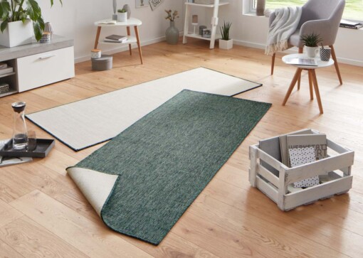 Loper Binnen & buiten effen Miami - groen/crème - sfeer