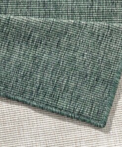 Loper Binnen & buiten effen Miami - groen/crème - close up, thumbnail Loper Binnen & buiten effen Miami - groen/crème - close up, thumbnail