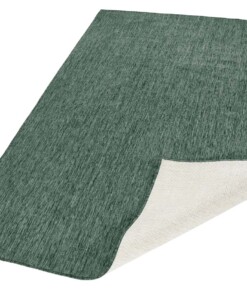 Binnen & buiten vloerkleed effen Miami - groen/crème - overzicht schuin, thumbnail Binnen & buiten vloerkleed effen Miami - groen/crème - overzicht schuin, thumbnail