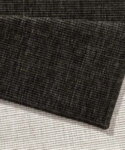 Loper binnen & buiten effen Miami - zwart/crème - close up