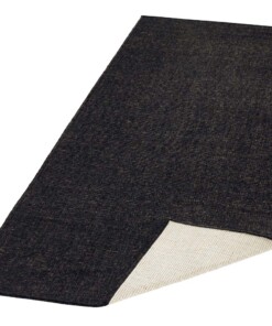 Loper binnen & buiten effen Miami - zwart/crème - overzicht schuin, thumbnail Loper binnen & buiten effen Miami - zwart/crème - overzicht schuin, thumbnail