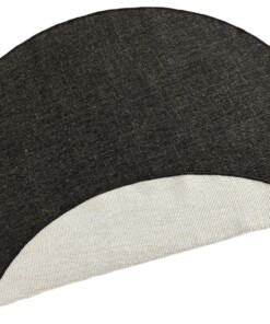 Rond vloerkleed binnen & buiten Miami - zwart/crème - overzicht schuin, thumbnail