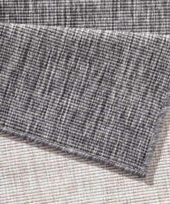 Loper binnen & buiten effen Miami - grijs/crème - close up, thumbnail